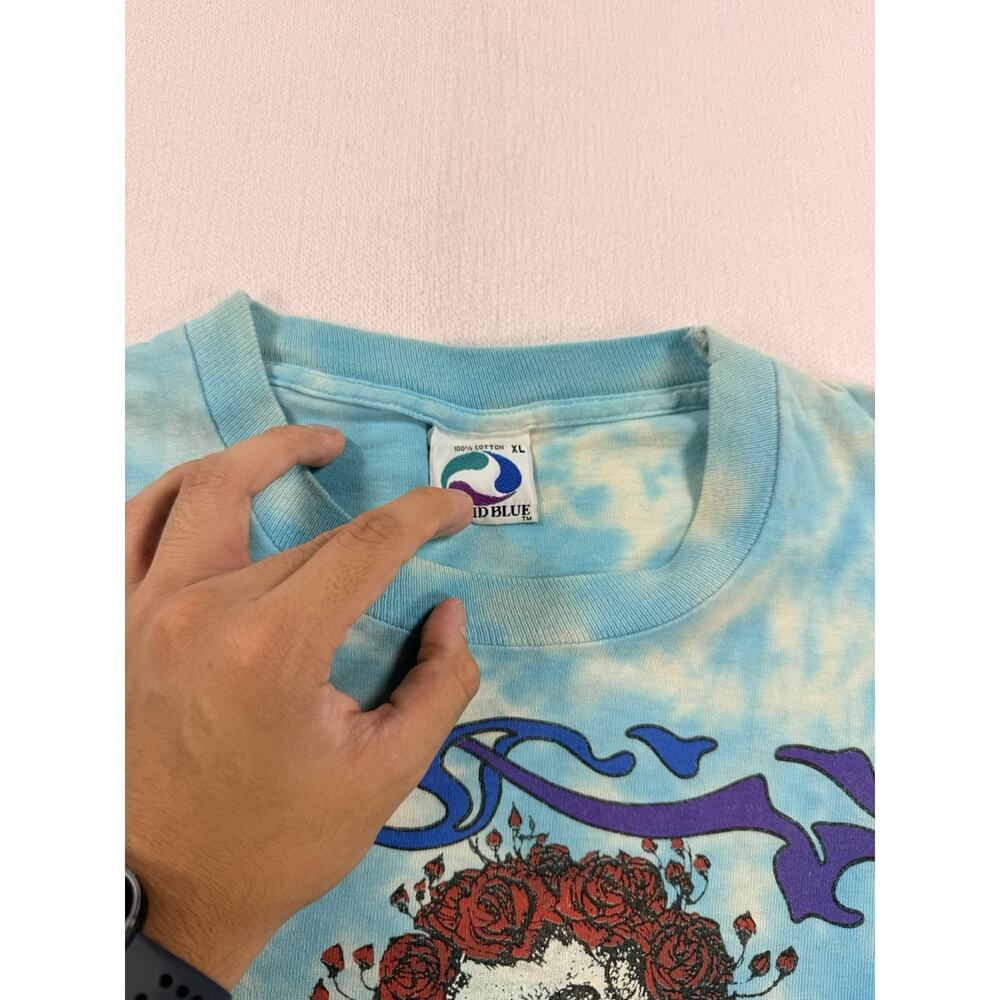 Vintage Grateful Dead 1990 Skeleton Rose Tie Dye Single Stitch Mens T Shirt XL - Picture 6 of 16